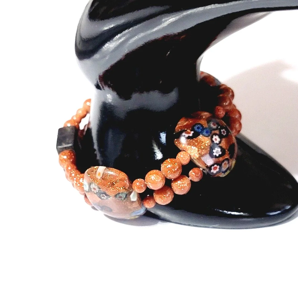 Vintage Goldstone Glass Bracelet‎ 7
